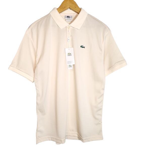 NEW Vintage Lacoste Men's Short Sleeved Polo Shirt Cream Light Weight 6 L NWT - Picture 1 of 8